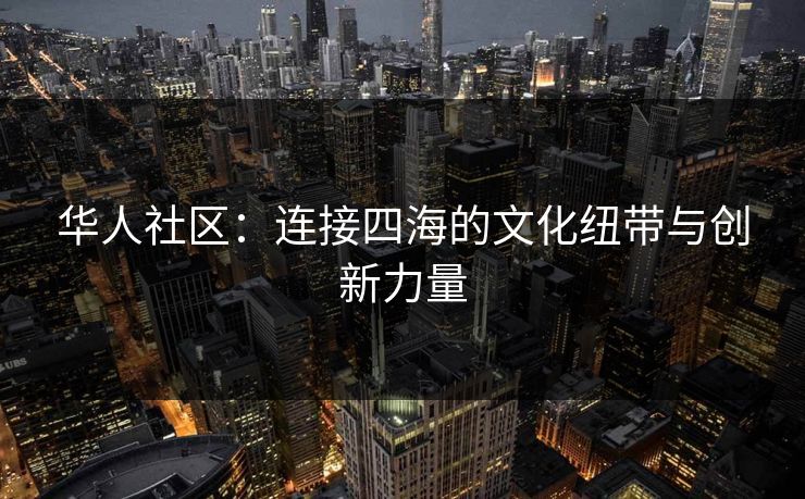 华人社区：连接四海的文化纽带与创新力量